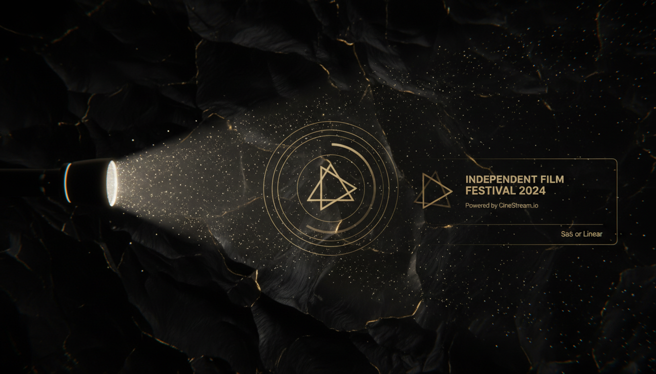 A cinema projector beam cutting through darkness and dust.